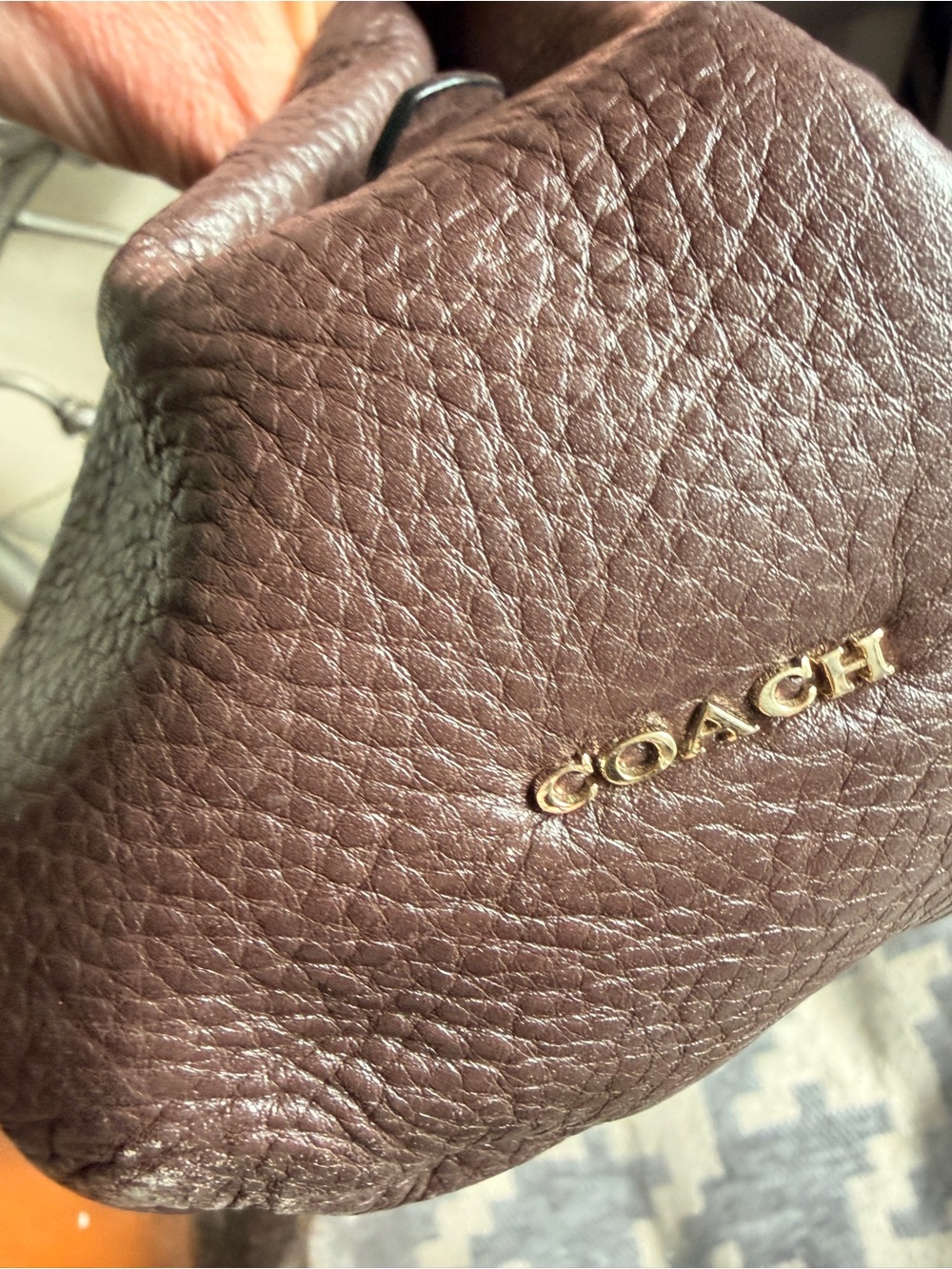 Coach Dark Brown Pebbled Leather Hobo Bag - Picture 4 of 9